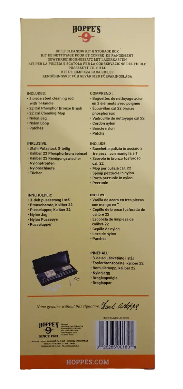Hoppe's Kit Pulizia Arma Lunga – Bacchetta + Scovoli + Pezzuole, foto 2