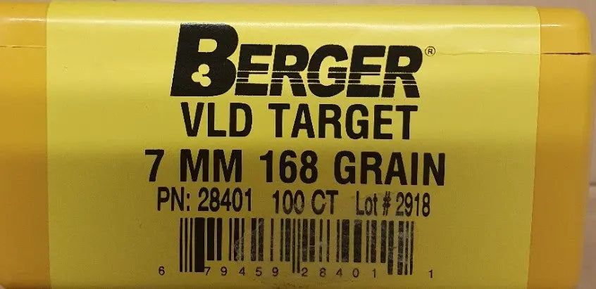 Palle Berger 7mm 168gr VLD Target - 100 pz